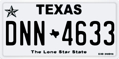 TX license plate DNN4633
