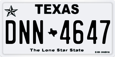 TX license plate DNN4647