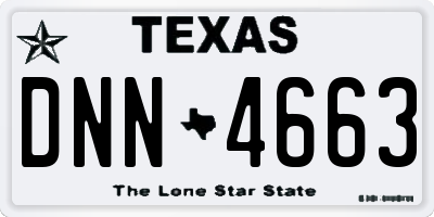 TX license plate DNN4663