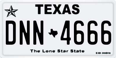 TX license plate DNN4666