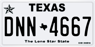 TX license plate DNN4667