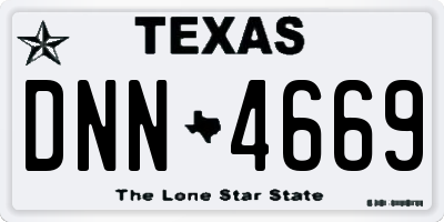 TX license plate DNN4669