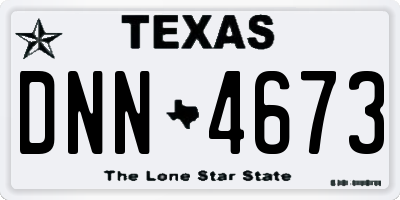 TX license plate DNN4673