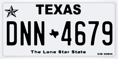 TX license plate DNN4679