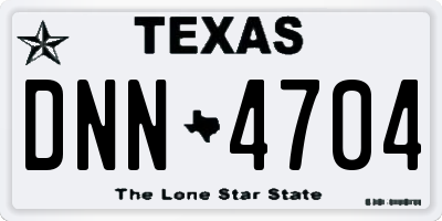 TX license plate DNN4704