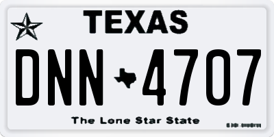 TX license plate DNN4707
