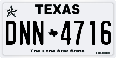 TX license plate DNN4716