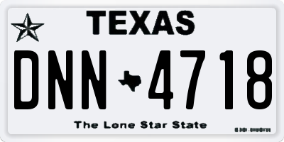 TX license plate DNN4718