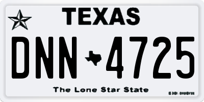 TX license plate DNN4725