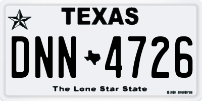 TX license plate DNN4726