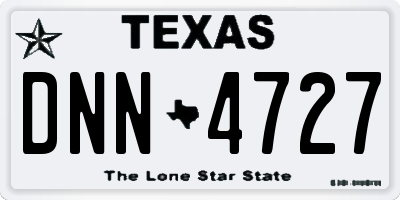 TX license plate DNN4727