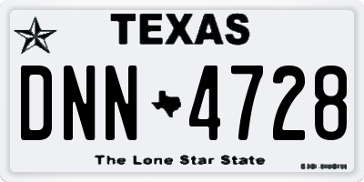 TX license plate DNN4728