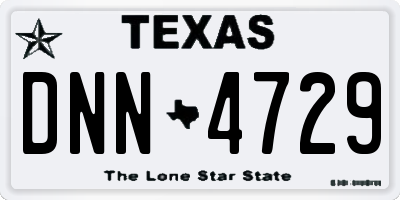 TX license plate DNN4729