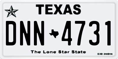 TX license plate DNN4731