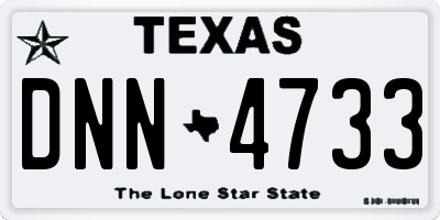 TX license plate DNN4733