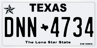 TX license plate DNN4734