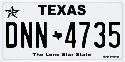 TX license plate DNN4735