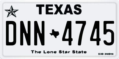 TX license plate DNN4745