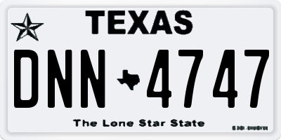 TX license plate DNN4747