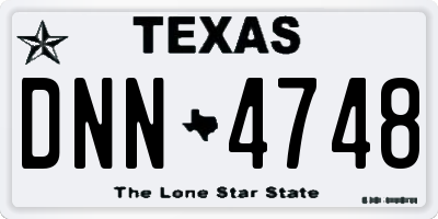 TX license plate DNN4748