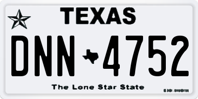 TX license plate DNN4752