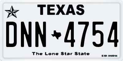 TX license plate DNN4754