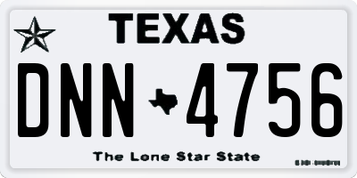 TX license plate DNN4756