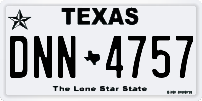 TX license plate DNN4757