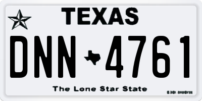 TX license plate DNN4761