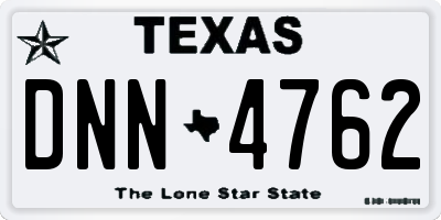 TX license plate DNN4762