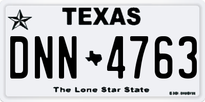 TX license plate DNN4763