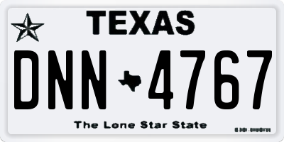 TX license plate DNN4767