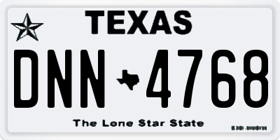 TX license plate DNN4768