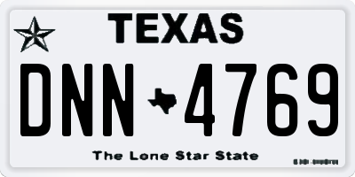 TX license plate DNN4769