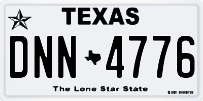 TX license plate DNN4776