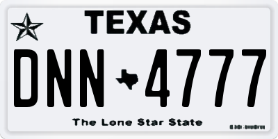 TX license plate DNN4777