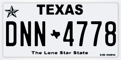 TX license plate DNN4778
