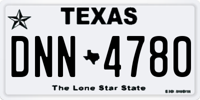 TX license plate DNN4780
