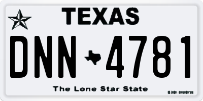 TX license plate DNN4781