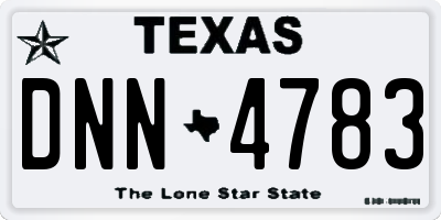 TX license plate DNN4783