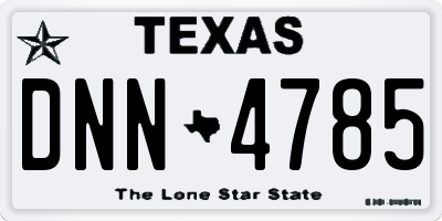 TX license plate DNN4785