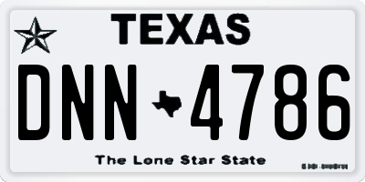 TX license plate DNN4786