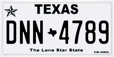 TX license plate DNN4789