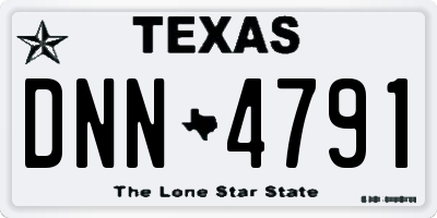 TX license plate DNN4791