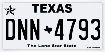 TX license plate DNN4793