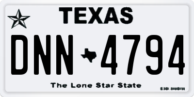 TX license plate DNN4794