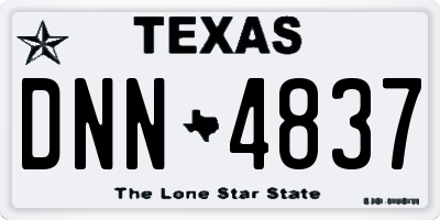 TX license plate DNN4837