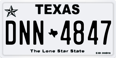 TX license plate DNN4847