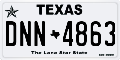 TX license plate DNN4863