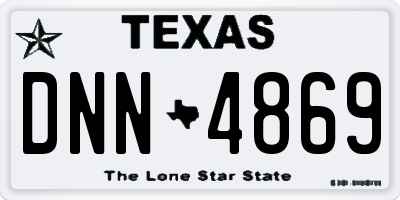 TX license plate DNN4869
